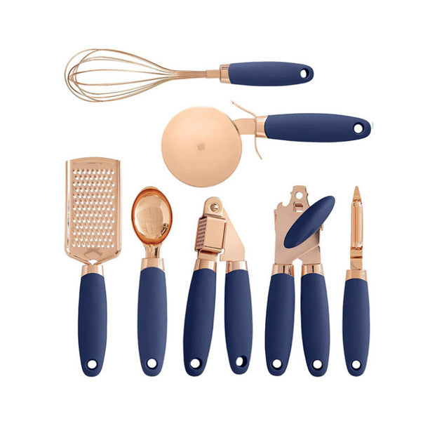Copper Plated Kitchen Cutlery Organizer and Tool Storage Rack