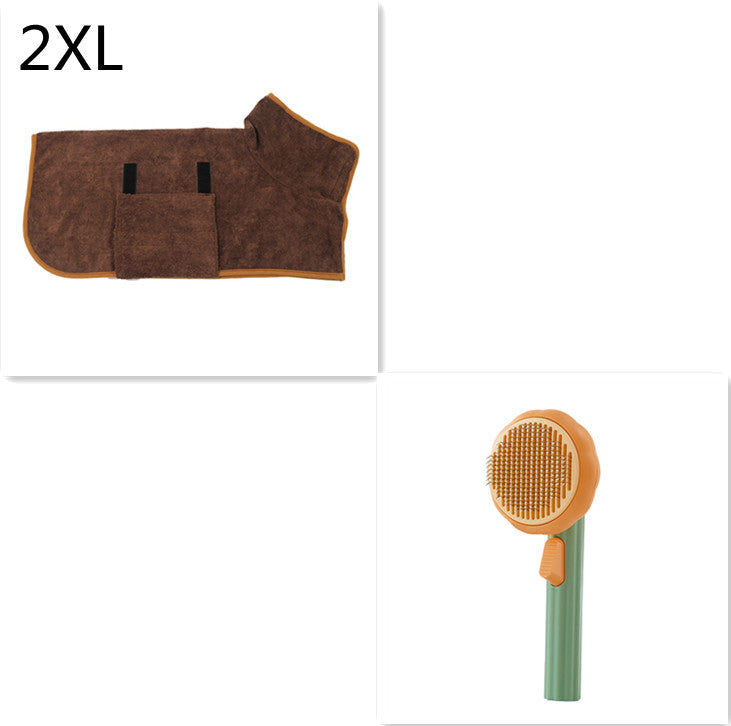 Modern Minimalist Self-Cleaning Pet Grooming Brush - 8-Inch Comb