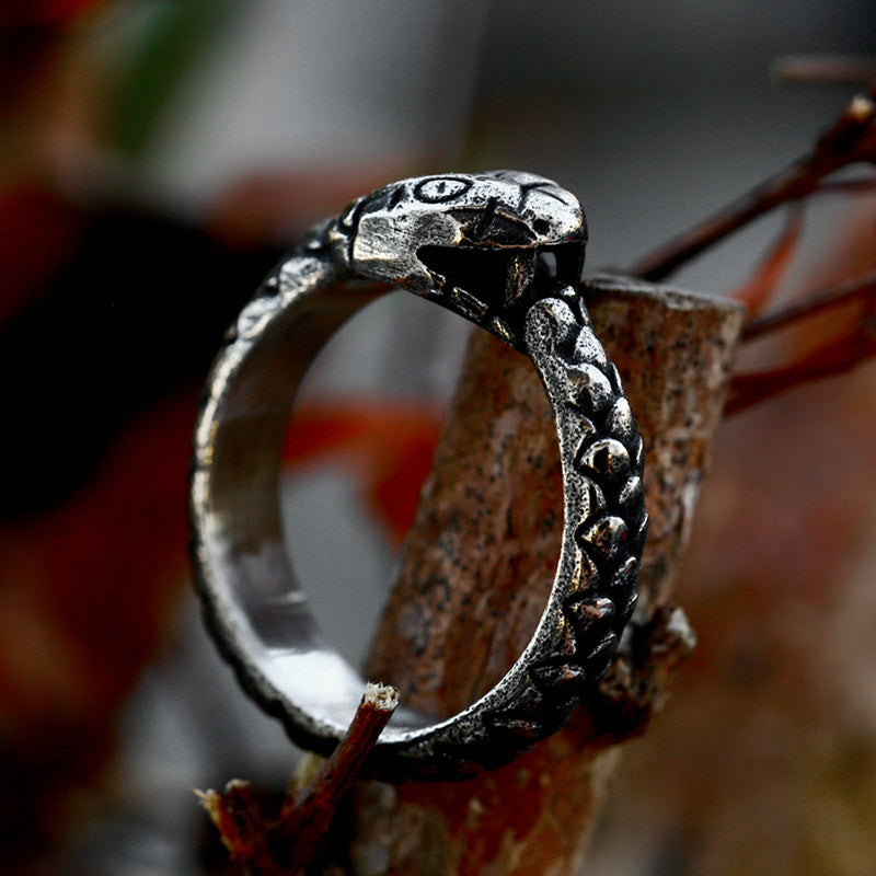 Stainless Steel Ouroboros Personalized Ring