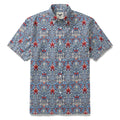 Men's designer short sleeve shirt featuring a William Morris inspired snakehead floral print