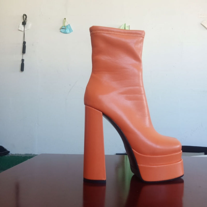 Women's Waterproof High Heeled Thick Bottom Boots