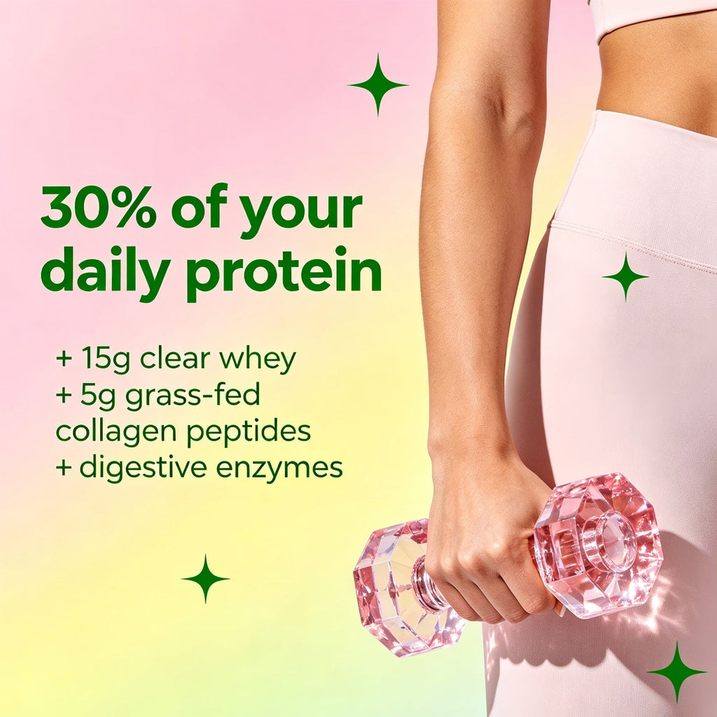 WINYEL Nutrition Clear Protein Collagen Peptides, Raspberry Lemonade, 20g Protein, Zero Sugar, Grass-Fed Whey, 250g