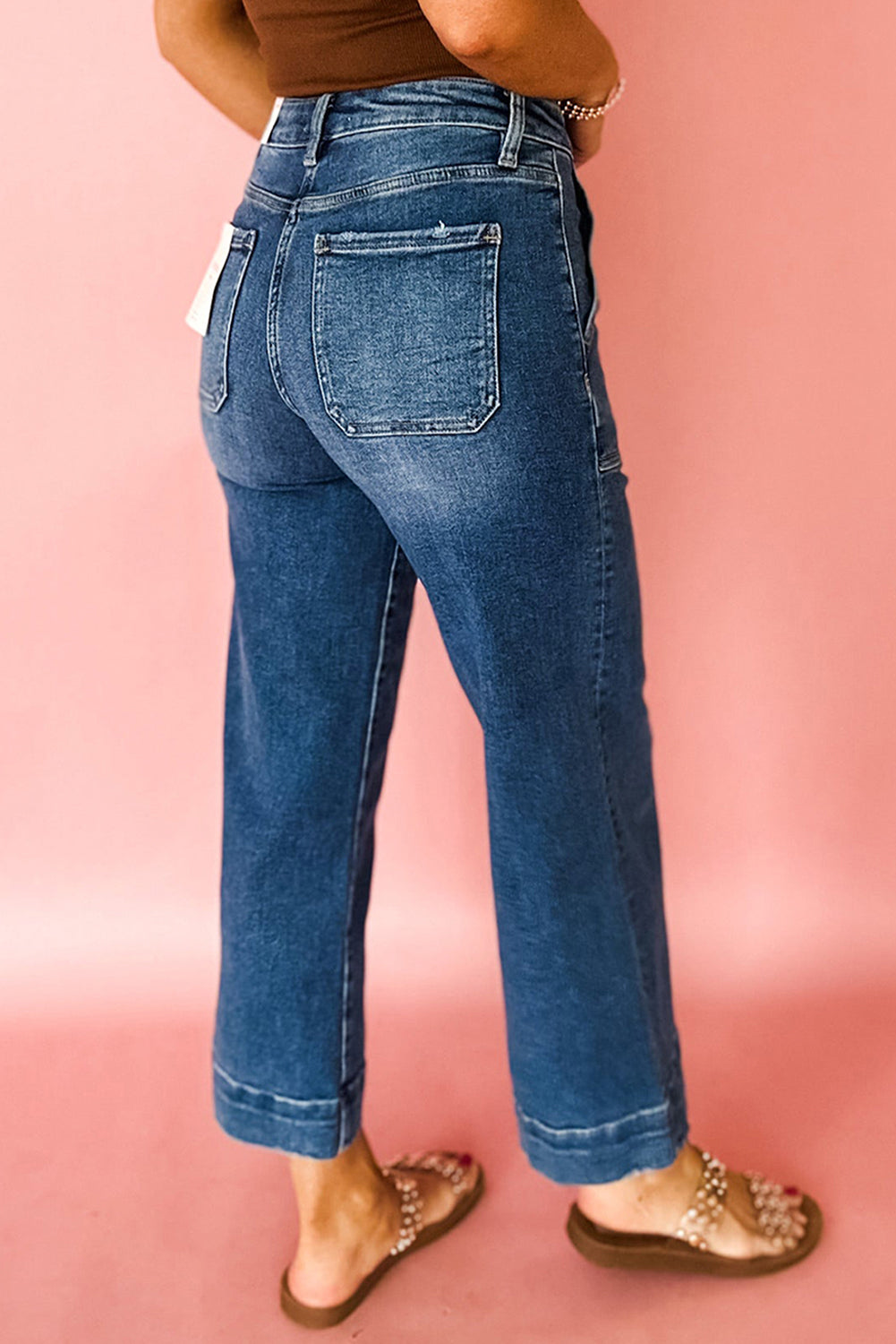 Ashleigh Blue Cropped High Rise Wide Leg Jeans