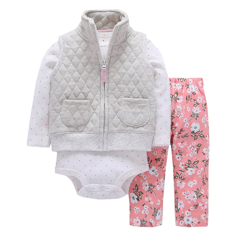Newborn Baby Autumn Winter Vest Outfit Set T0006