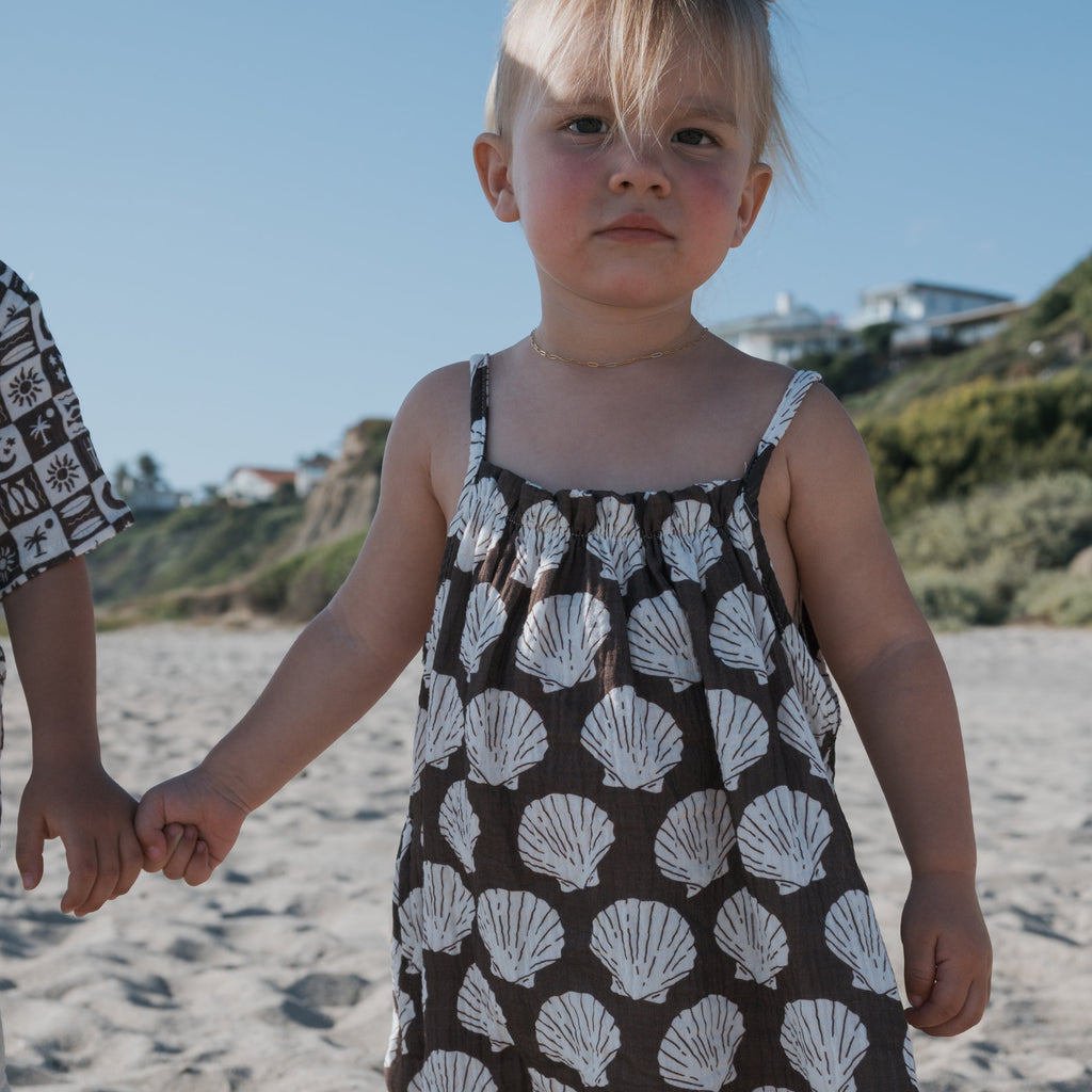 Child Muslin Sleeveless Dress | Seashells