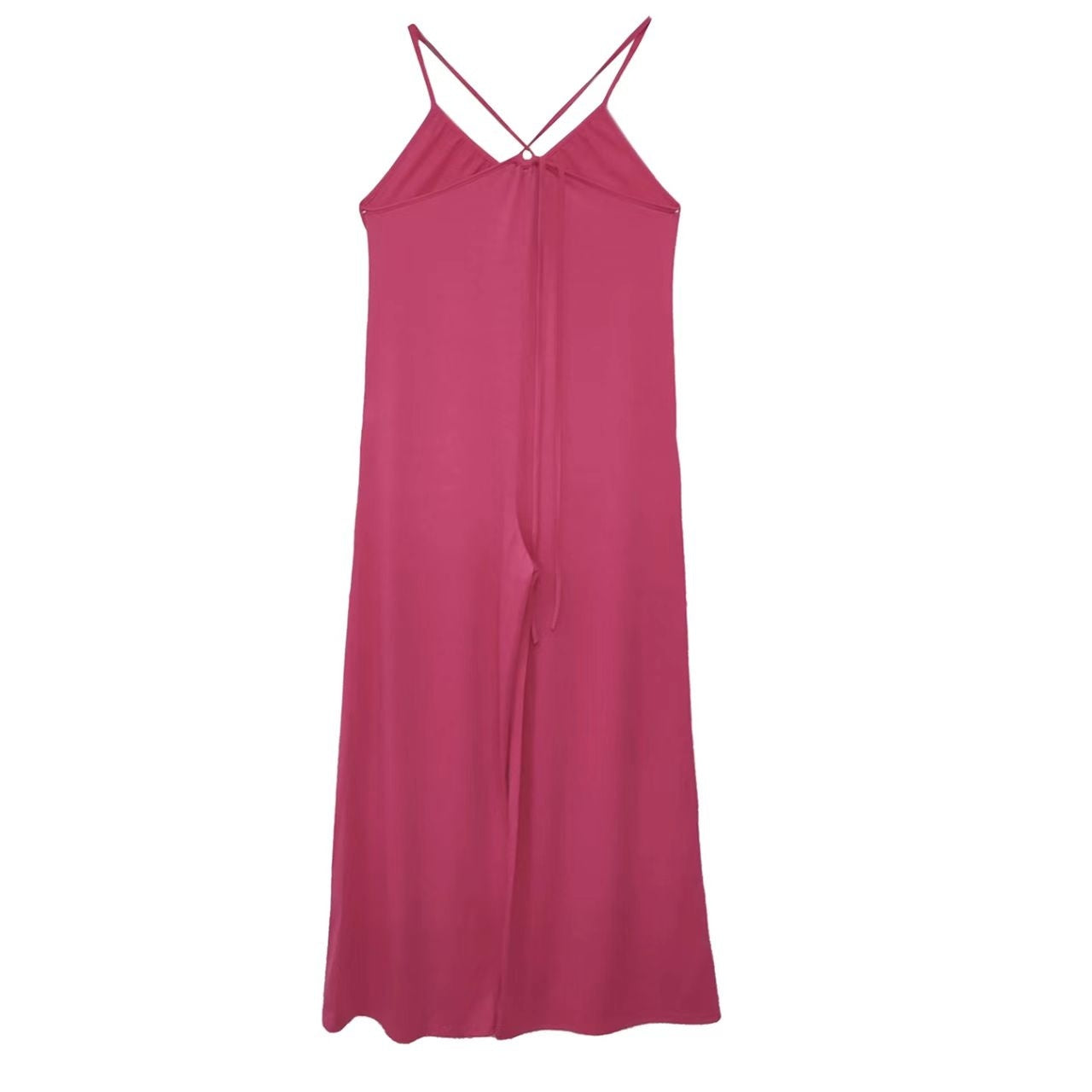 Women's Pink Cross Backless Wide Leg Camisole Jumpsuit - Image 3
