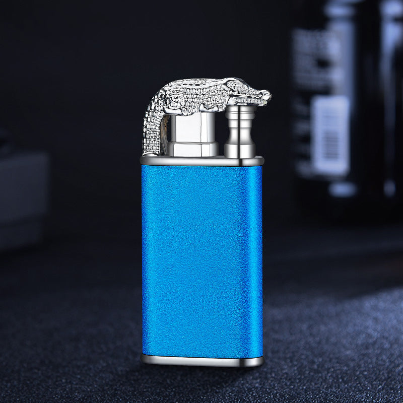 Windproof Double Flame Metal Lighter with Blue Jet Torch