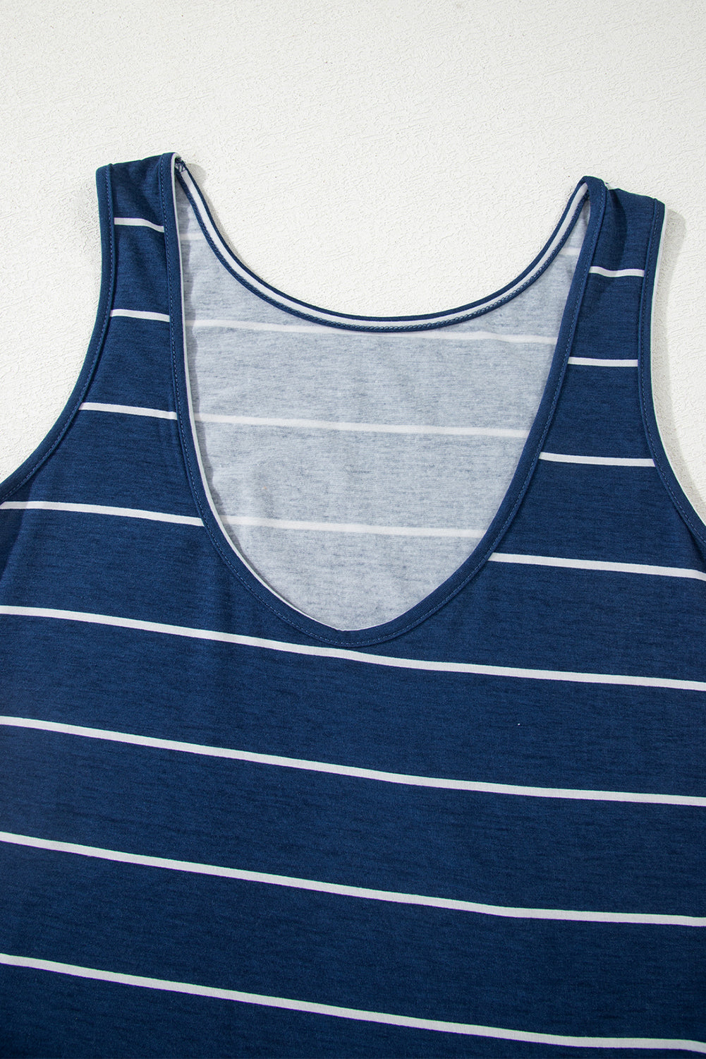 Striped Open Back Sleeveless Maxi Dress with Side Slits