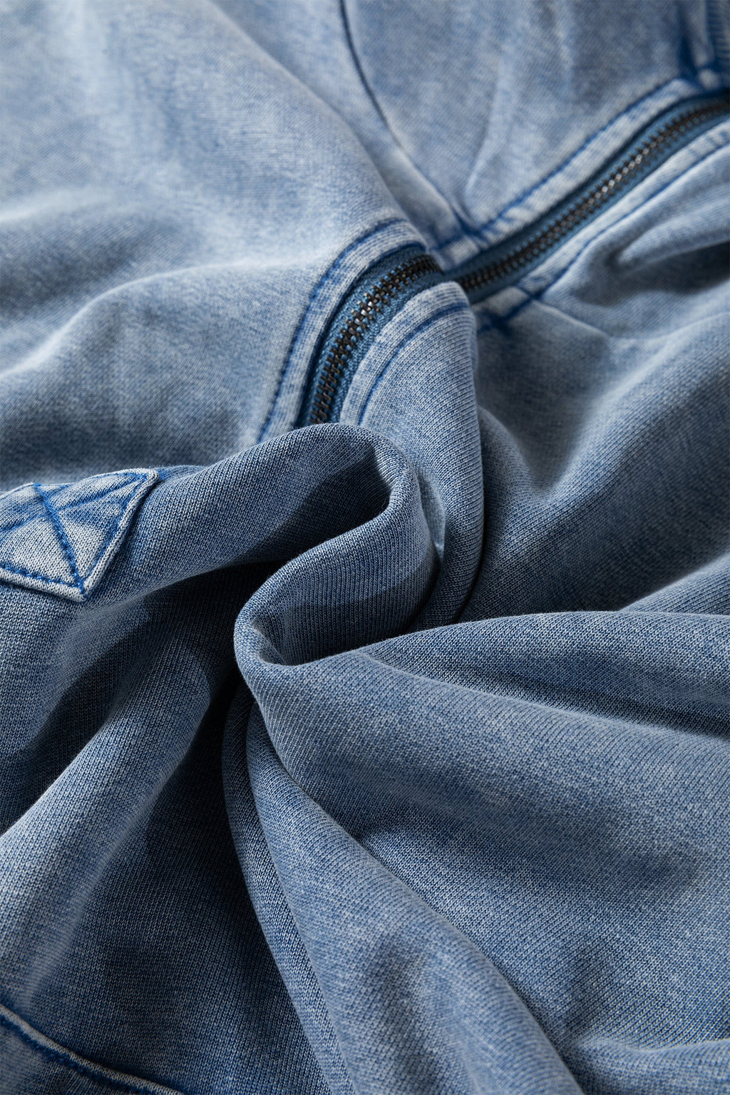 Black Half Zip Kangaroo Pocket Mineral Wash Baggy Hoodie