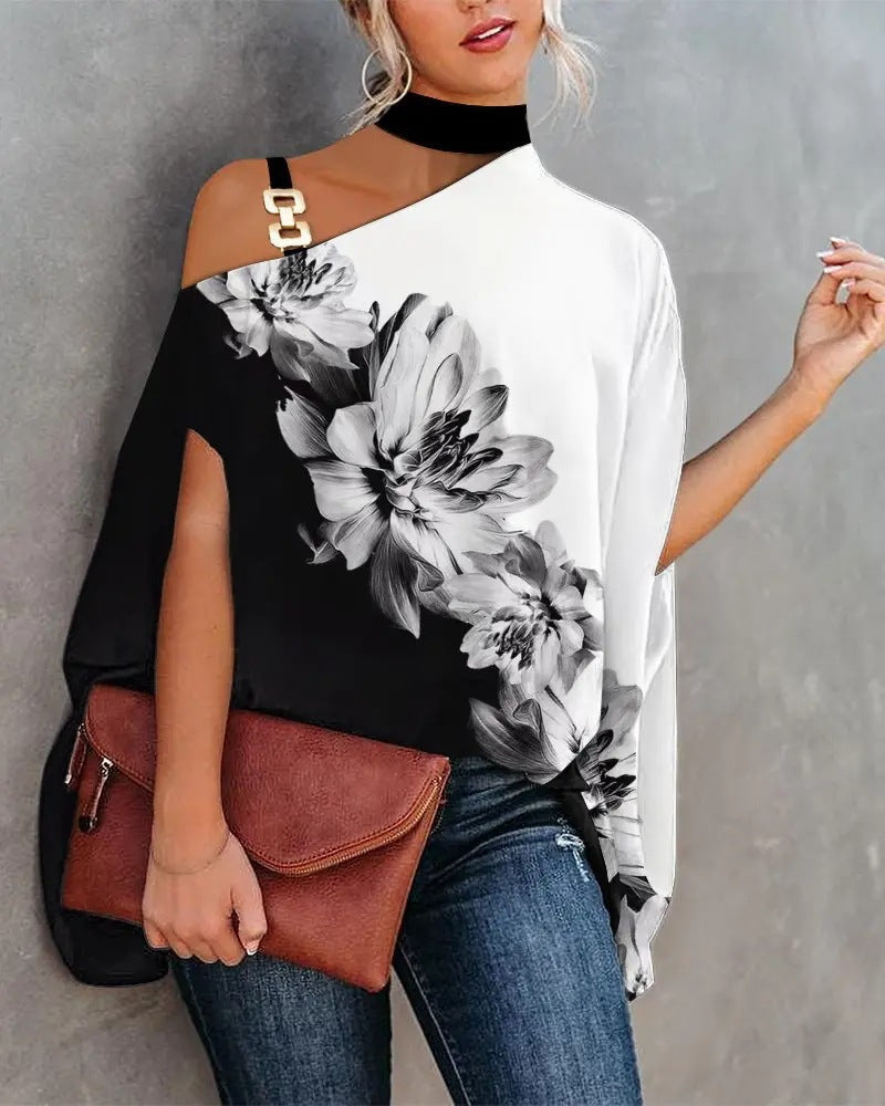 Women Tropical Print Halter Neck Sleeveless Summer Vest Top