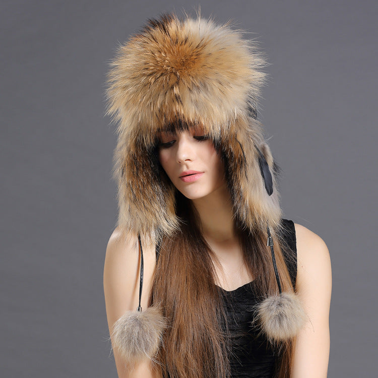 Women’s Plush Faux Fox Fur Lei Feng Hat Winter Ear Warmers - Image 5