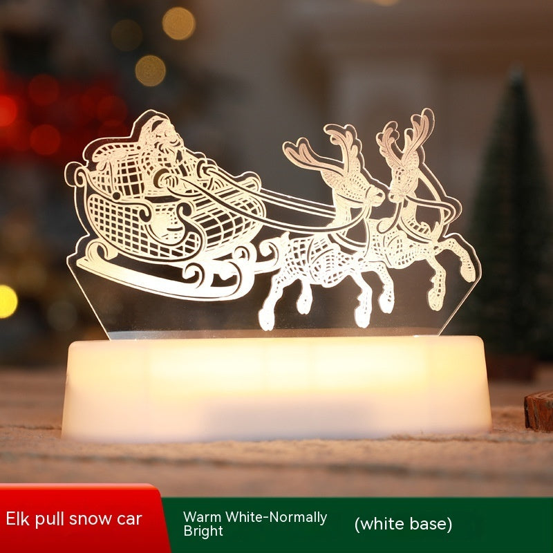 3D Acrylic LED Night Light Festive Holiday Home Decor Ornament