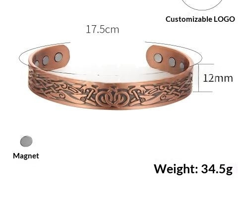 Magnetic Red Copper Vintage And Fashionable Red Copper Bracelet