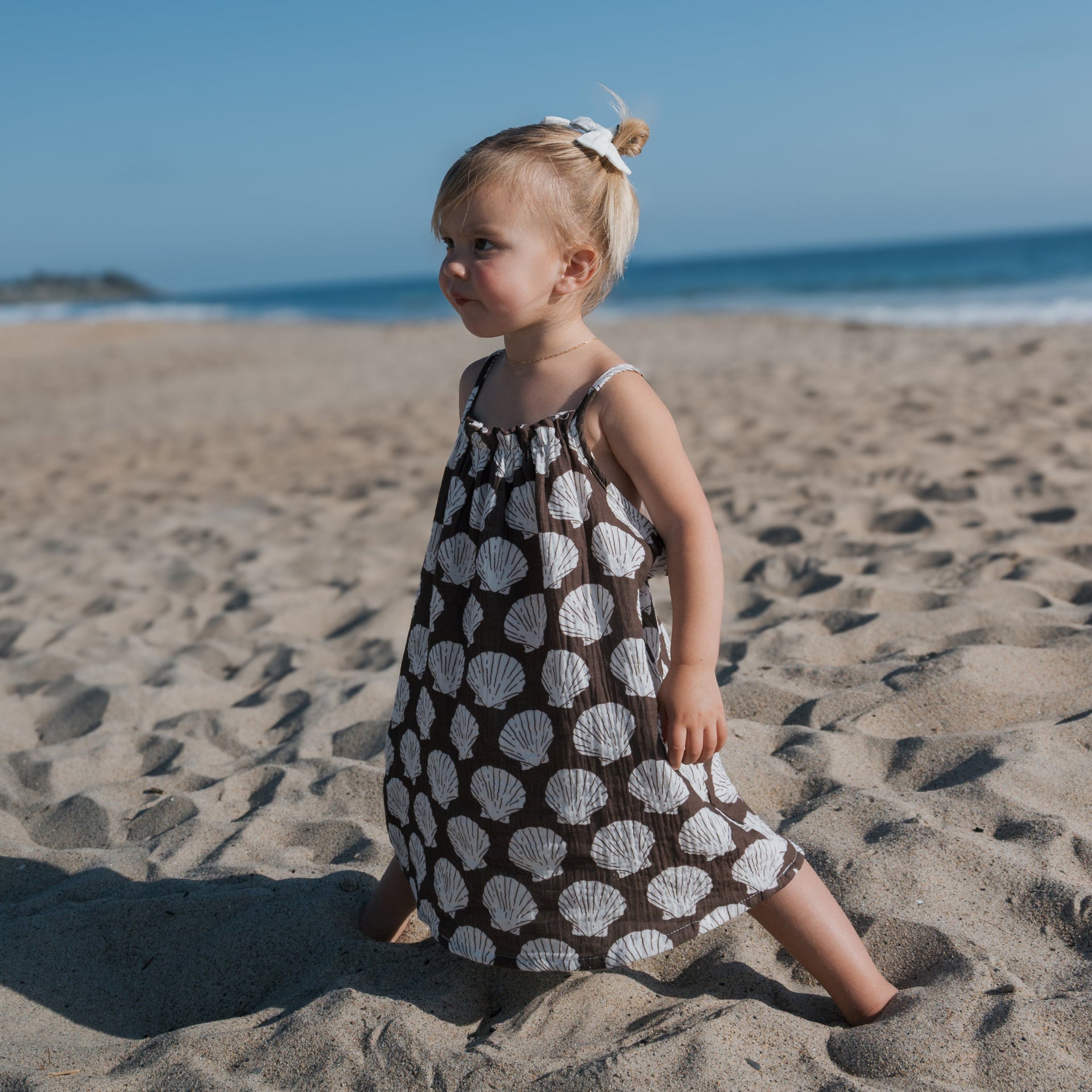 Child Muslin Sleeveless Dress | Seashells