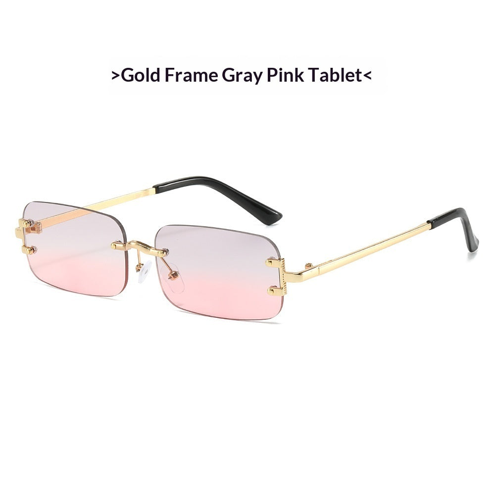 Frameless Rimless Sunglasses Elegant Western Minimalist Shades