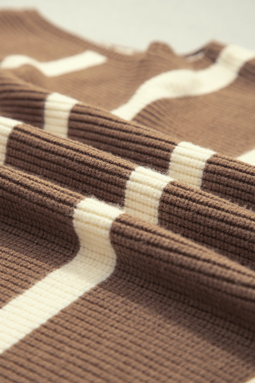 Plus Size Stripe Half-Zip Short Sleeve Knit Top