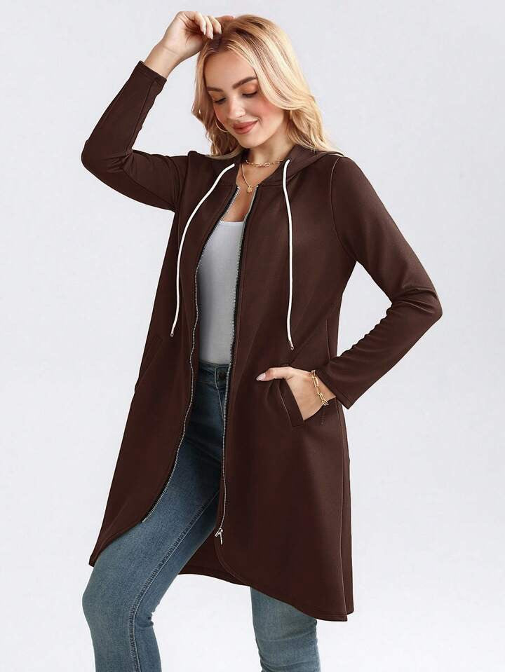 Women's Velvet-Lined Zip Hoodie Sweatshirt