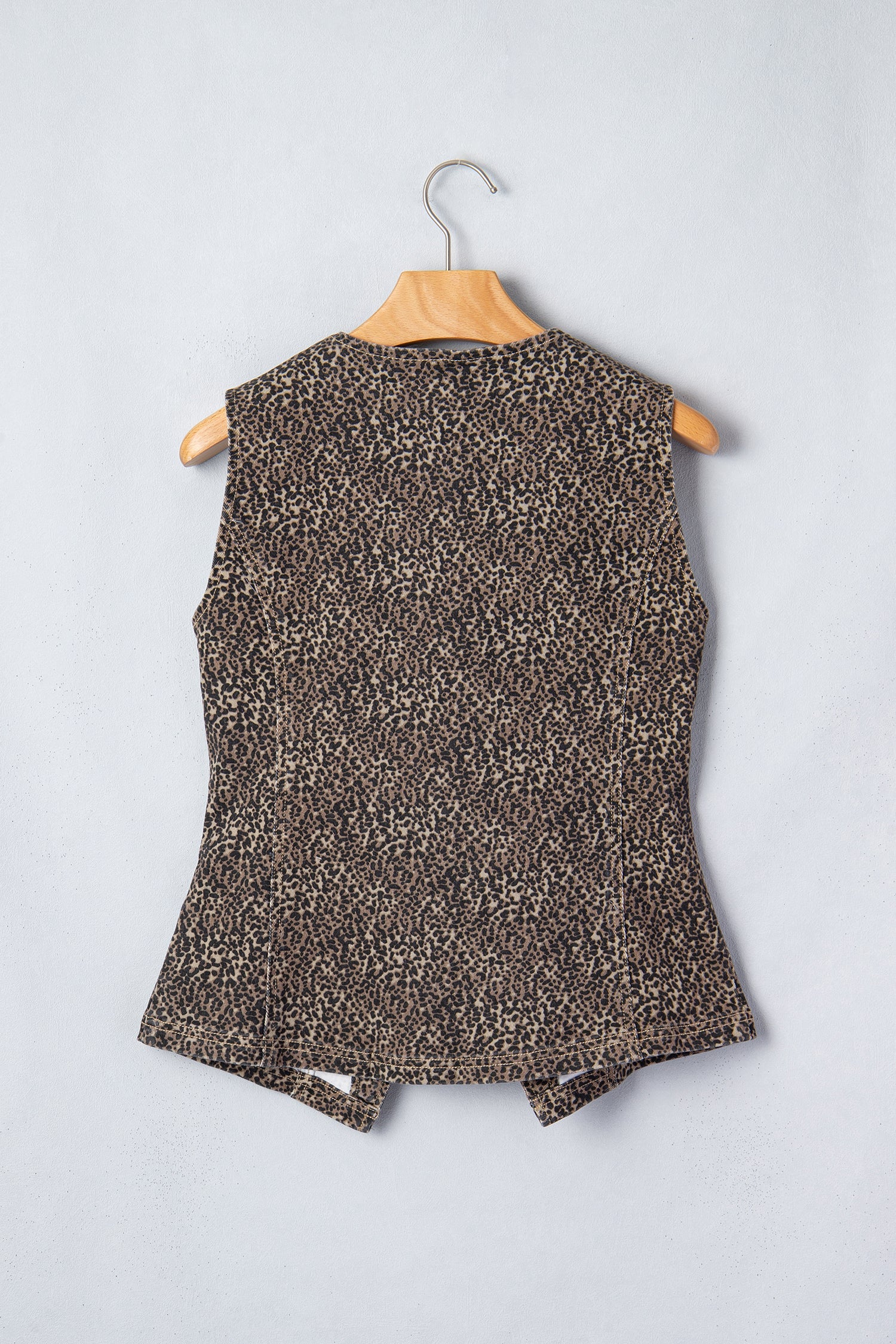 Elliana Animal Print Slim Fit Denim Vest