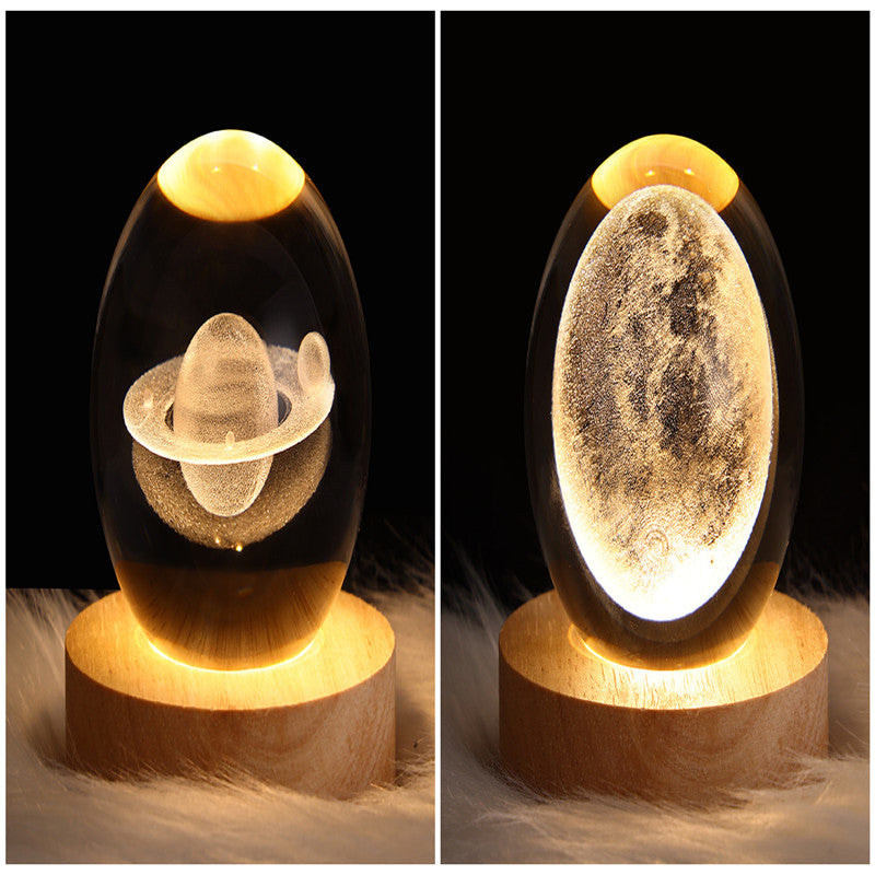 3D Galaxy Crystal Ball LED Night Light Planet Lamp Home Decor