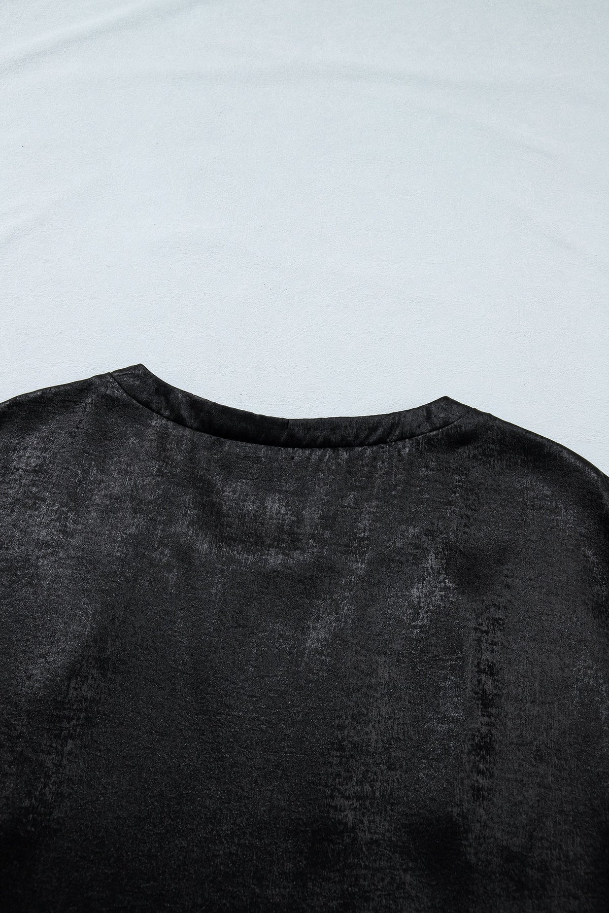 Metallic Round Neck Cap Sleeve Tee