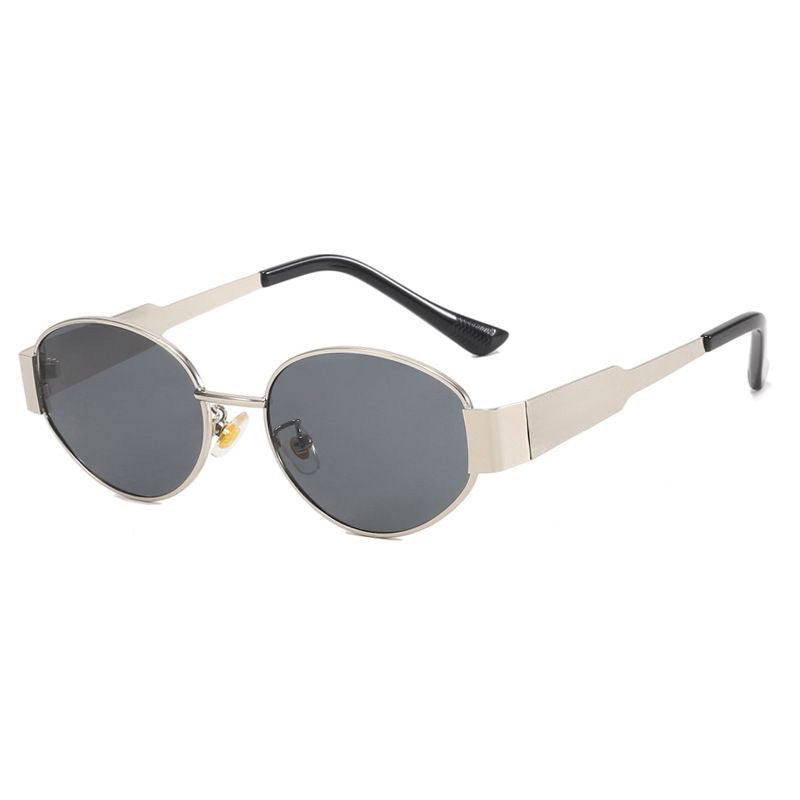 Vintage Oval Sunglasses Gold & Silver Light Luxury Metal Frames