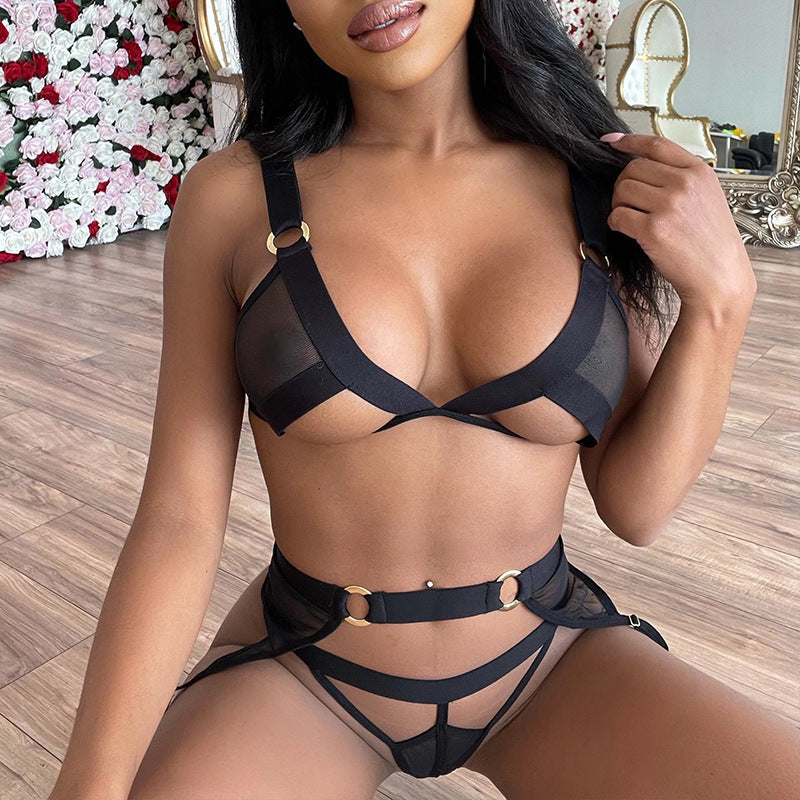 2024 Women's Sheer Lace Lingerie Set (3 Pieces)