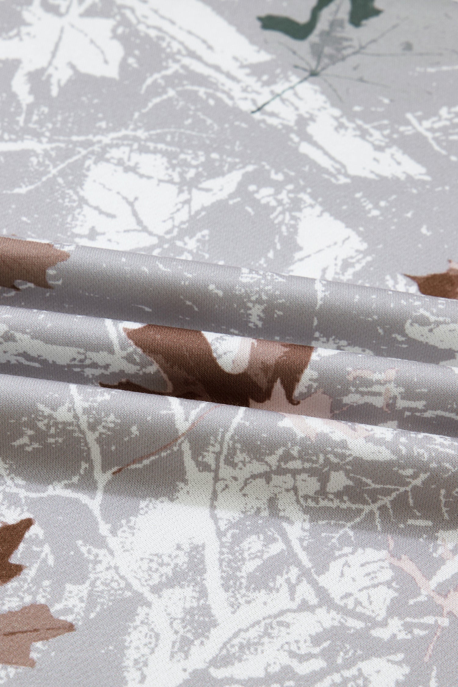 Gray Maple Leaf Camo Varsity Striped Sleeve Sweatshirt