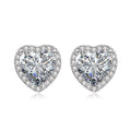 White Copper Heart-shaped Earrings Ornaments
