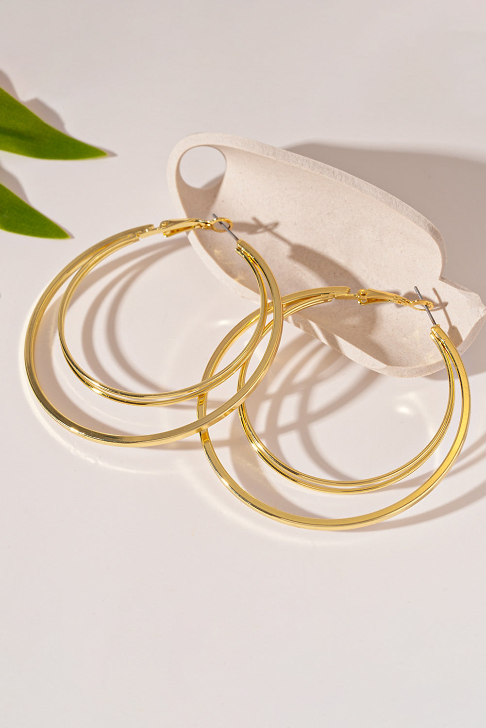Marigold Plated Double Hoop Earrings