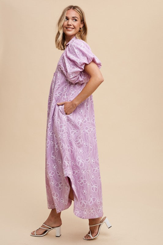 Romantic Floral Puff Sleeve Summer Dress