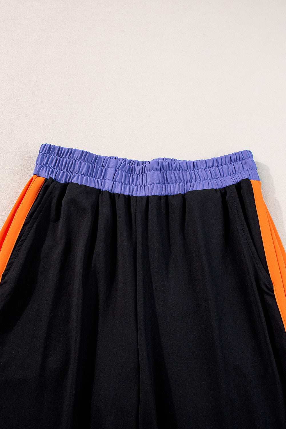 Colorblock Two Piece Set: Wide Leg Pants and Cap Sleeve Tee