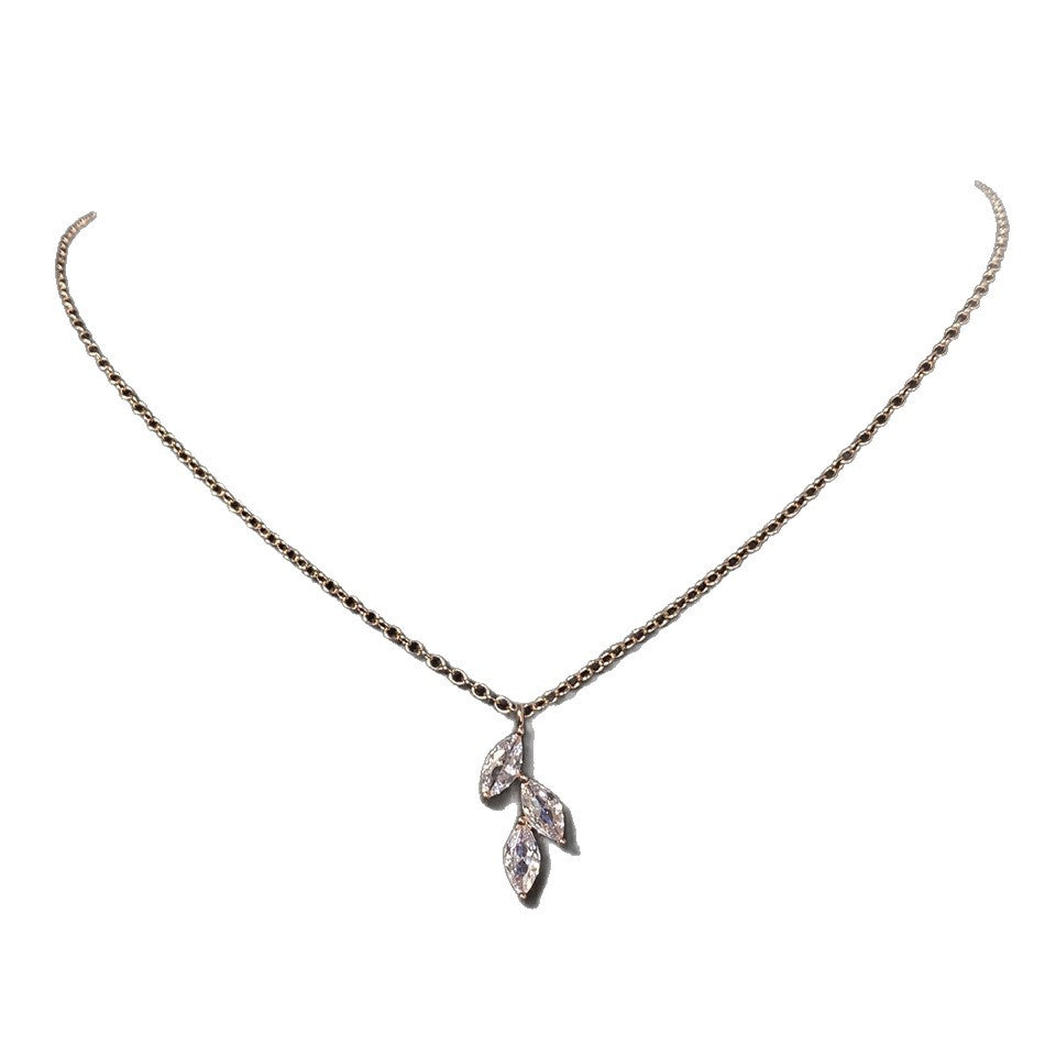 RAKOL European And American-style Light Luxury Elegant Horse Eye Pendant Copper Inlaid Zircon Women's Niche Versatile Exquisite Clavicle Chain Necklace