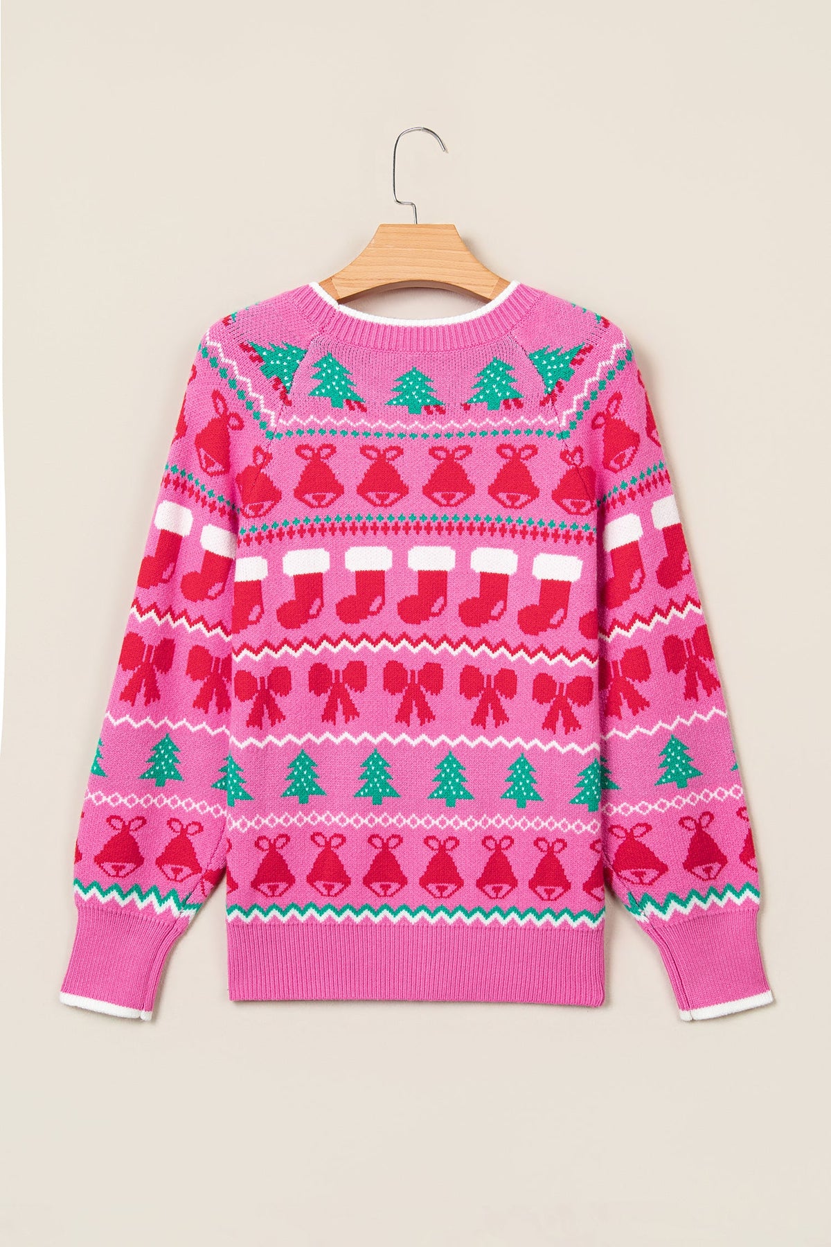 Christmas Graphic Print Round Neck Sweater