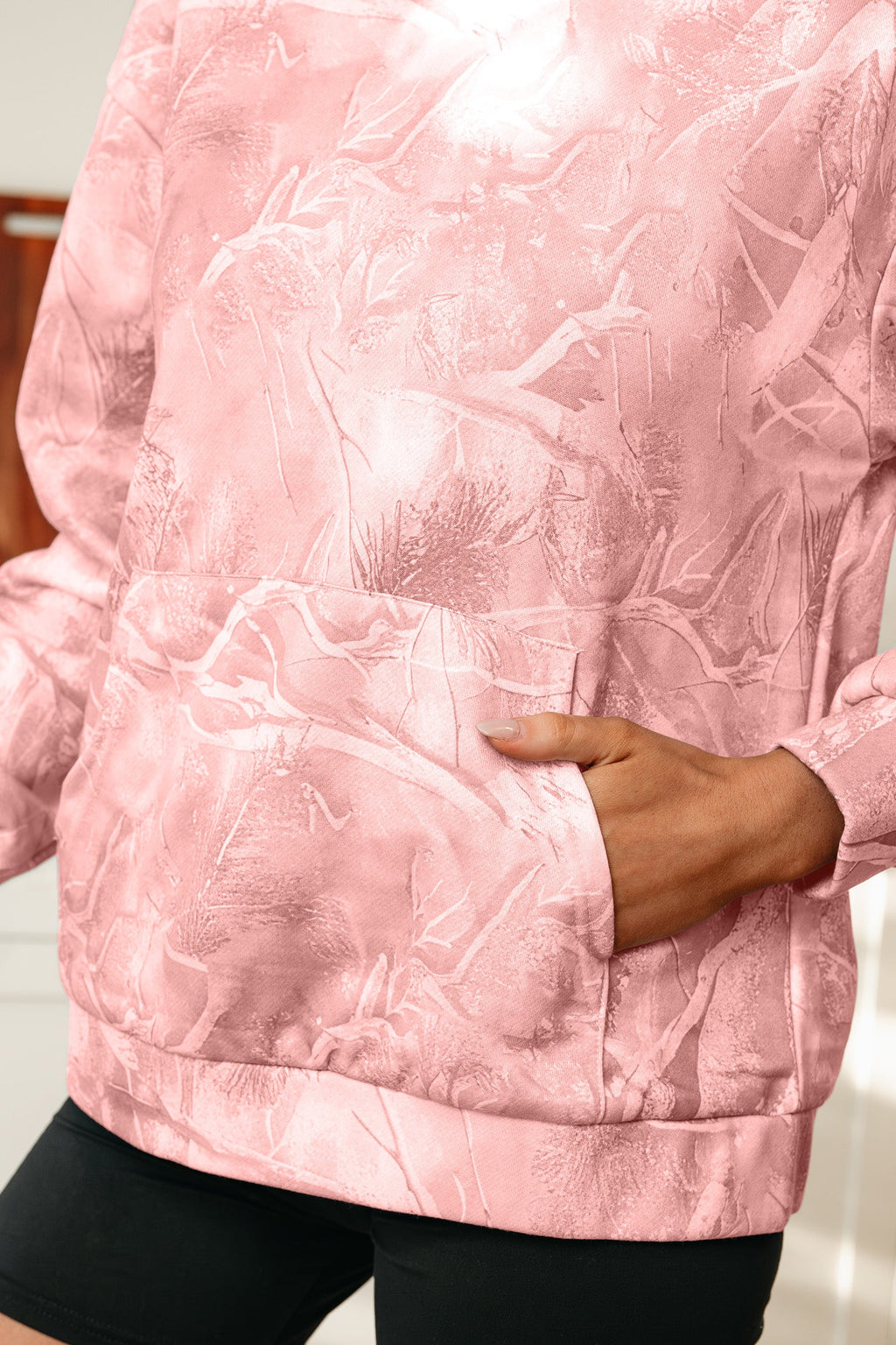 Light Pink Camo Woodland Oversized Sporty Hoodie