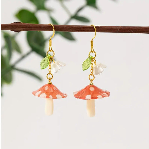 Whimsical Leaf Pendant Earrings in Vibrant Creative Resin Colors