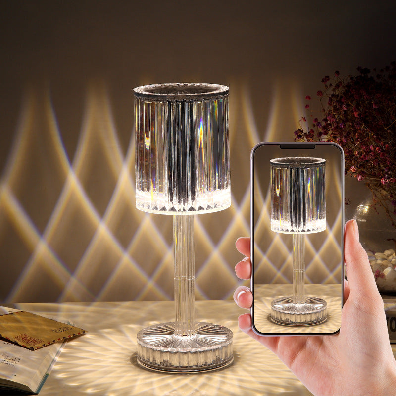 Crystal Diamond Table Lamp 3-Way Dimmable Touch Bedside Light