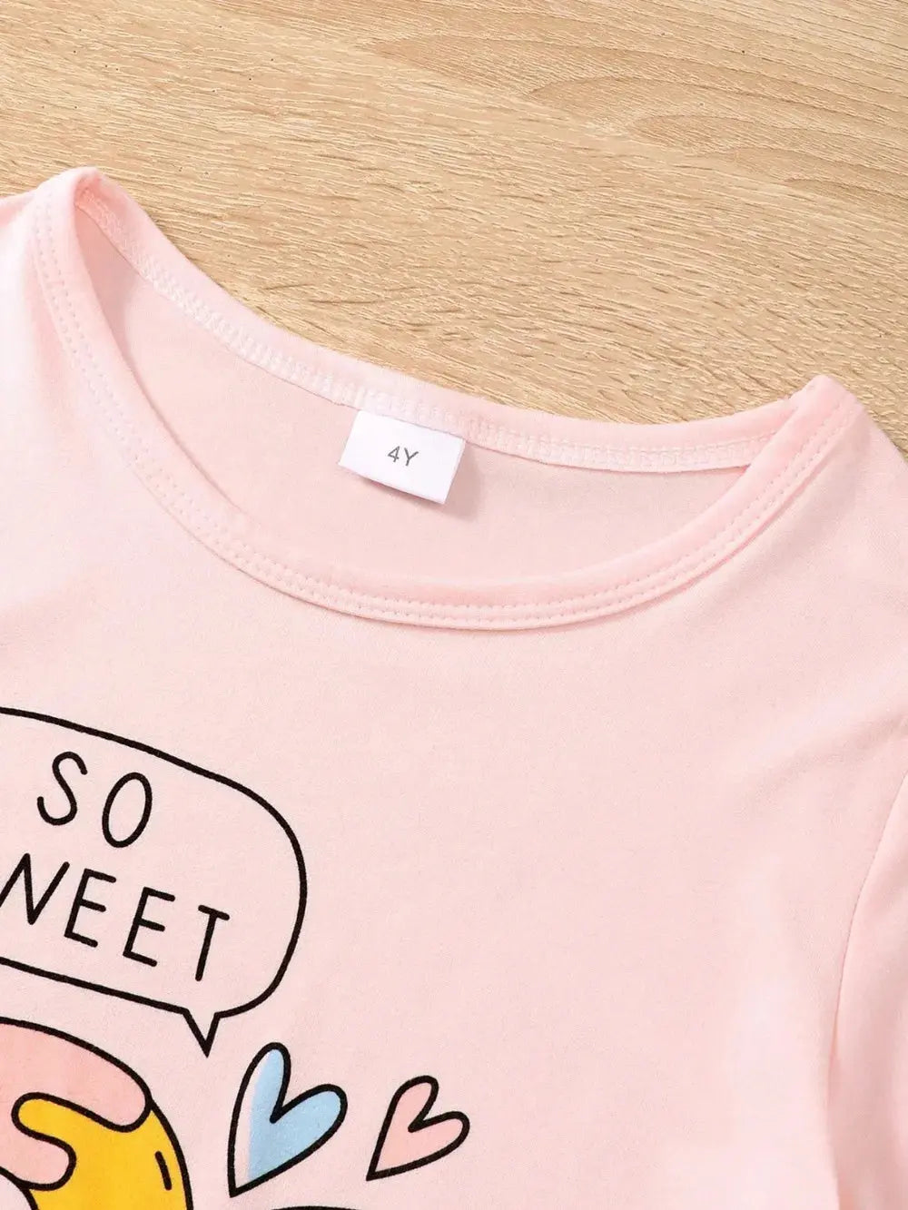 Children's Donut Round Neck Top and Pants Set