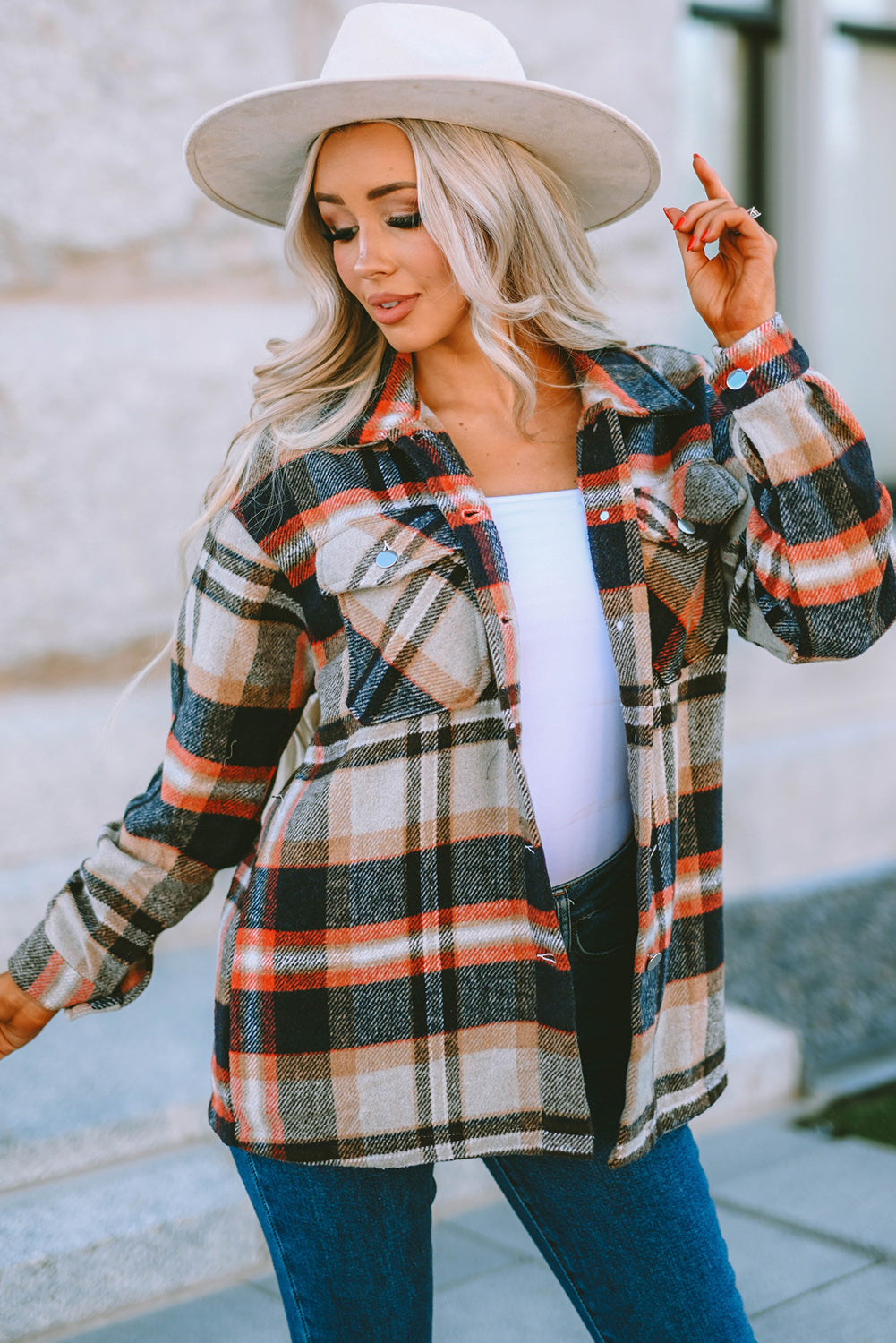 Brown Plaid Flannel Shacket | Button-Up Long Sleeve