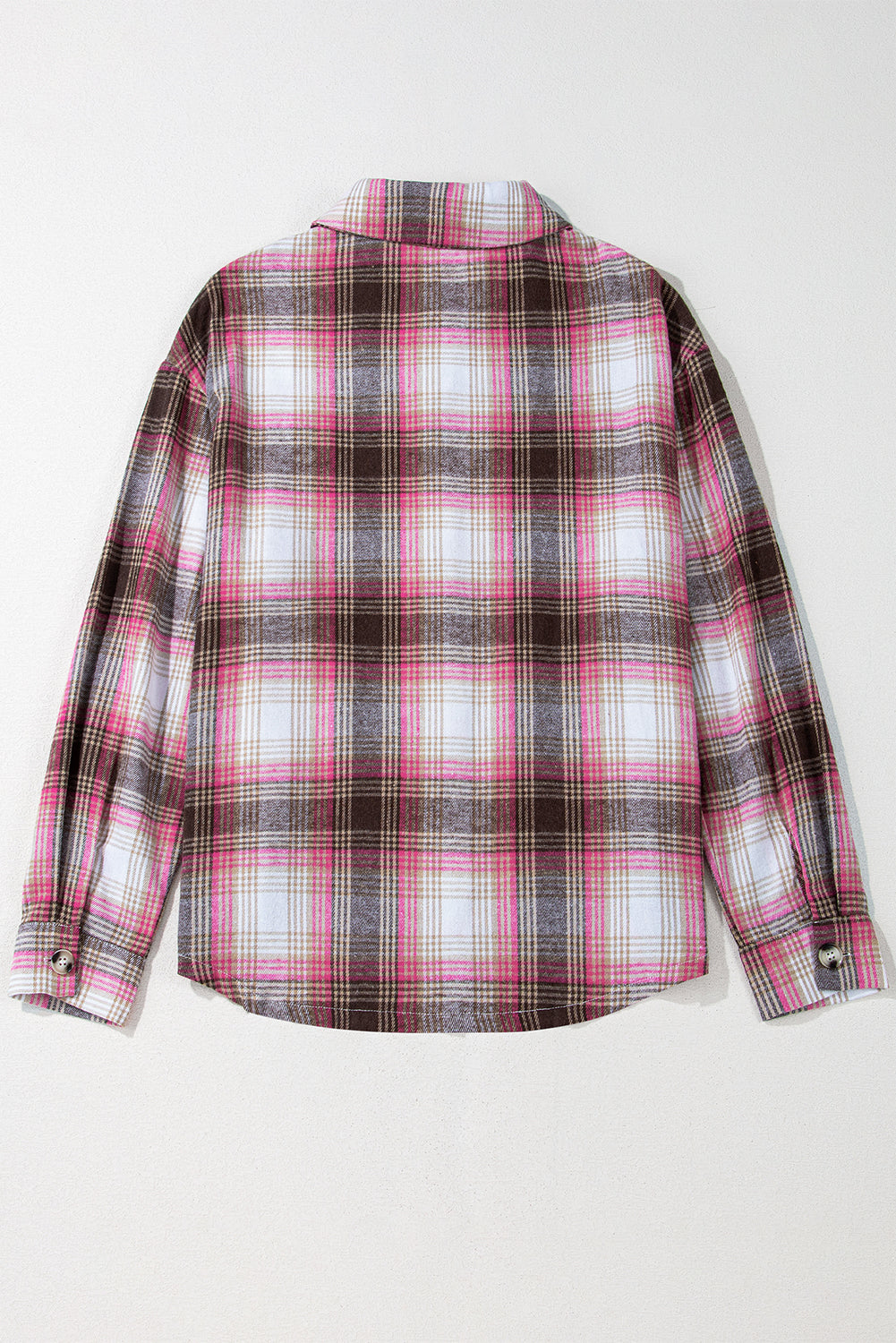 Plaid Flap Pocket Button-Up Shacket | Oversized Cotton Blend