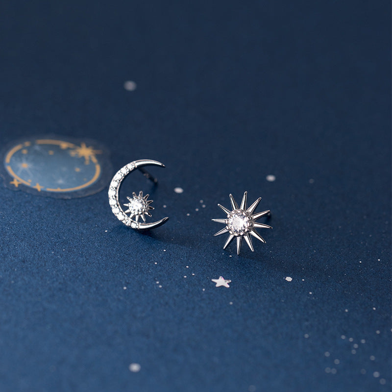 Sun Moon Star Stud Earrings For Women