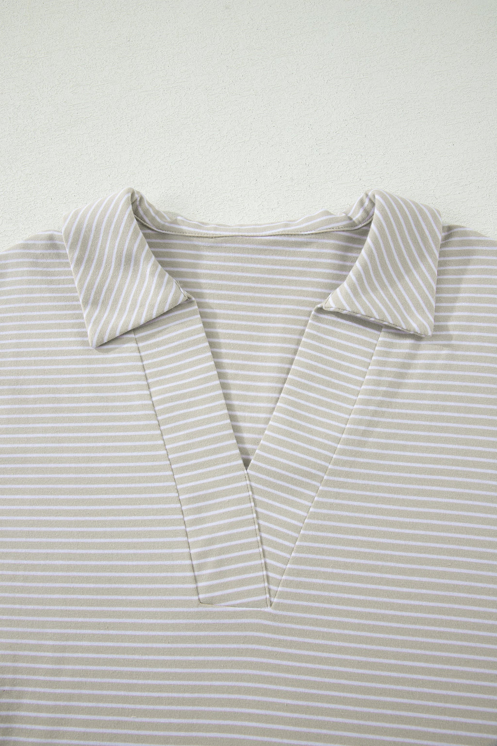 Aadhya Striped Dolman Sleeve Polo Shirt and Shorts Loungewear Set
