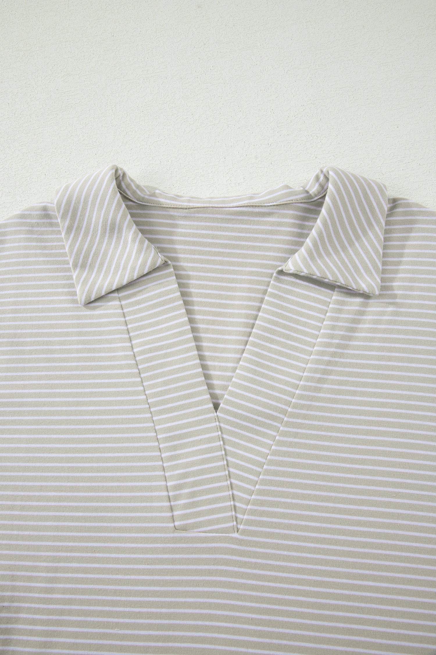 Aadhya Striped Dolman Sleeve Polo Shirt and Shorts Loungewear Set