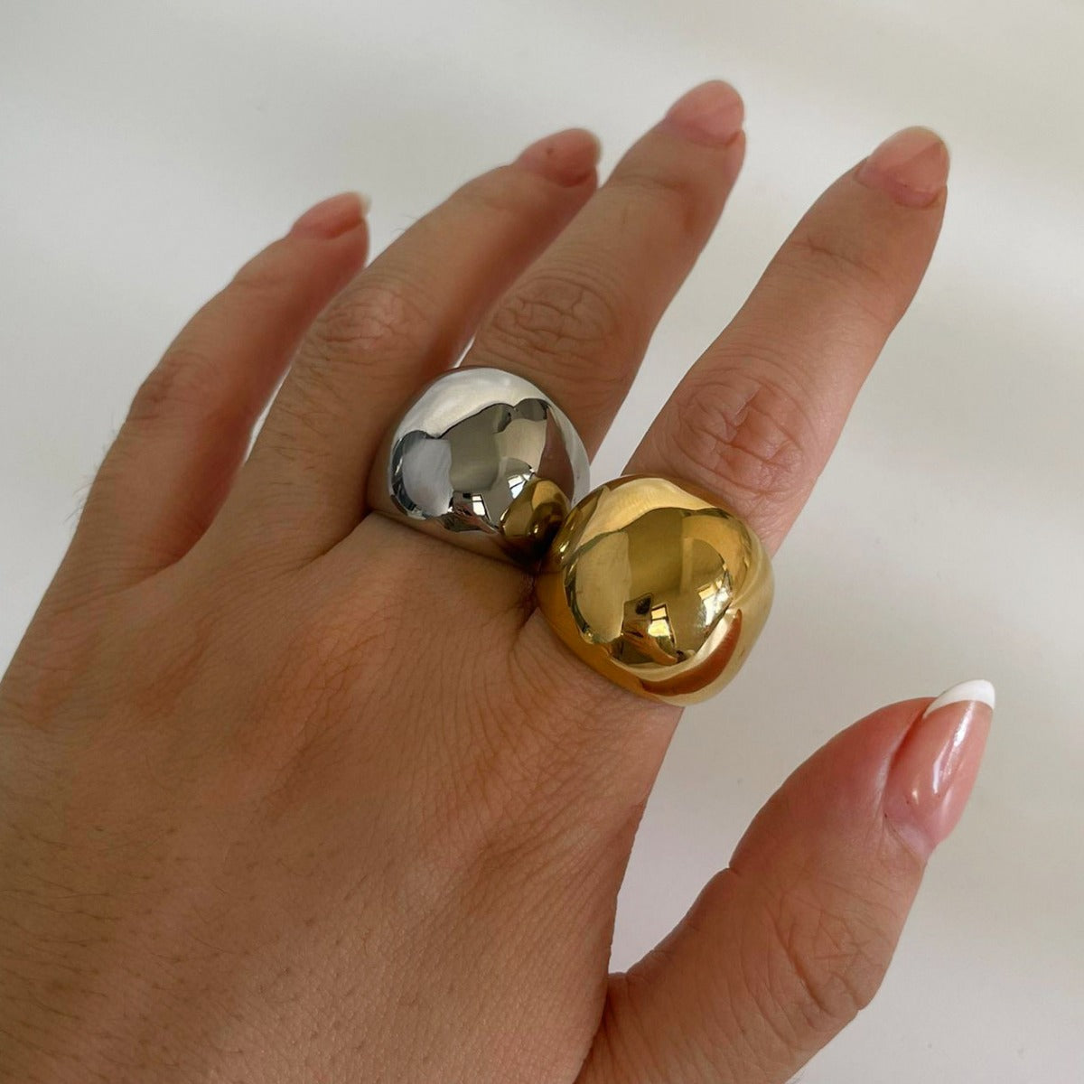 Cool-style Titanium Steel Ring With A High-quality Large Polished Surface
