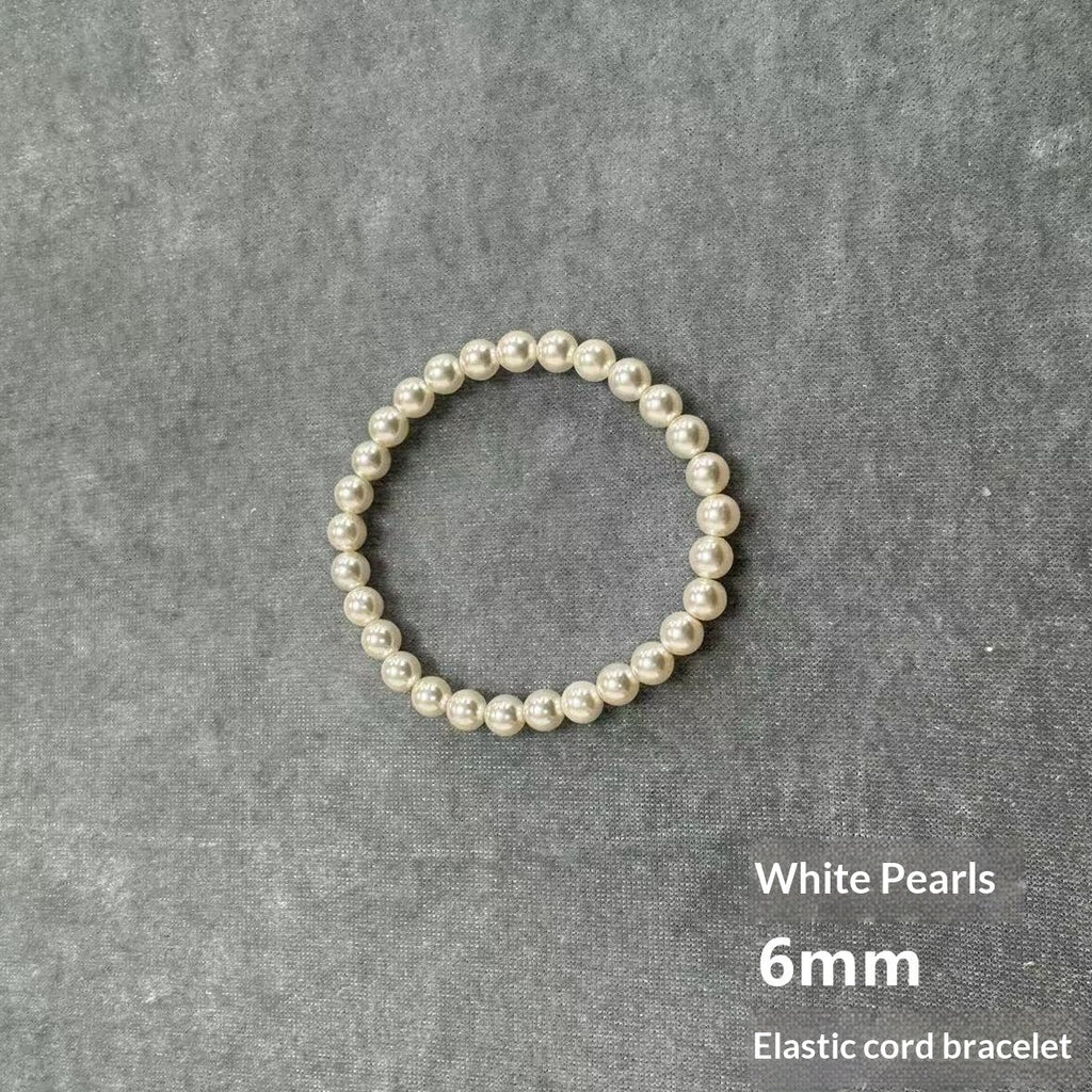 Three-Color Pearl Elastic Bracelet for Women