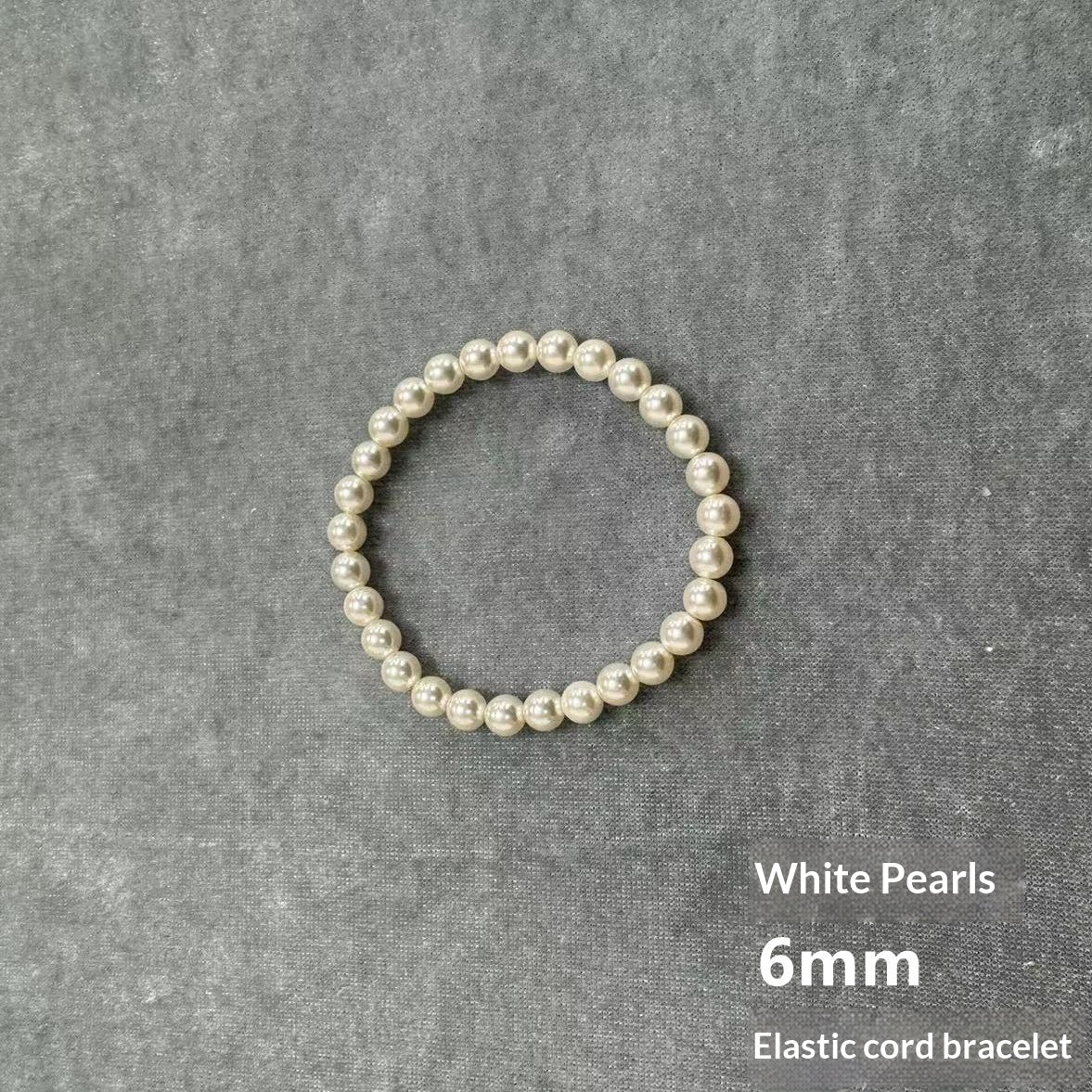 Three-Color Pearl Elastic Bracelet for Women