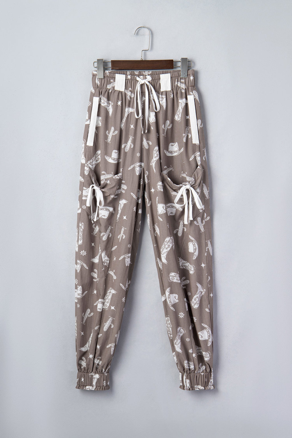 Western Print Cactus Cowgirl Drawstring Jogger Pants - Image 2