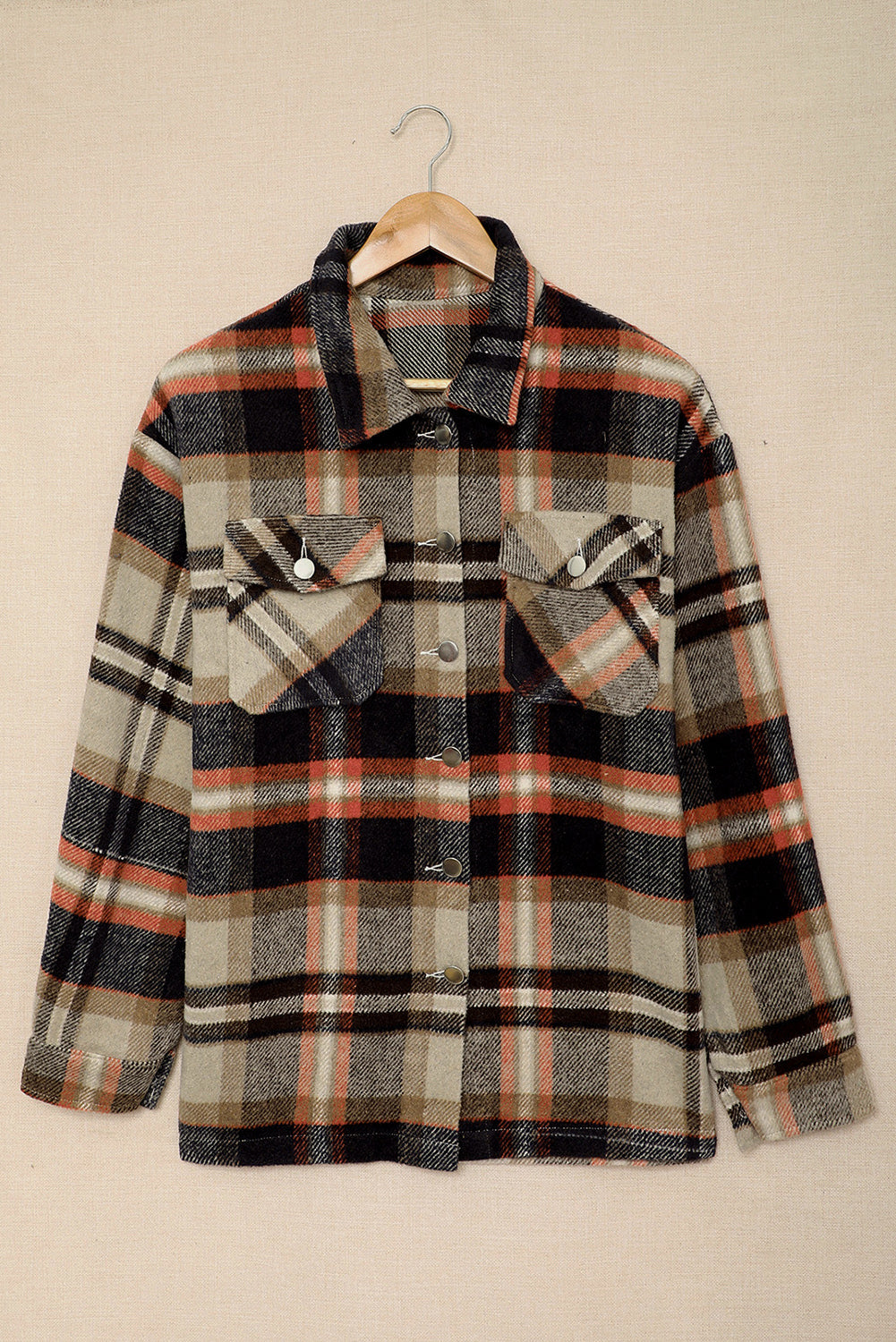Brown Plaid Flannel Shacket | Button-Up Long Sleeve