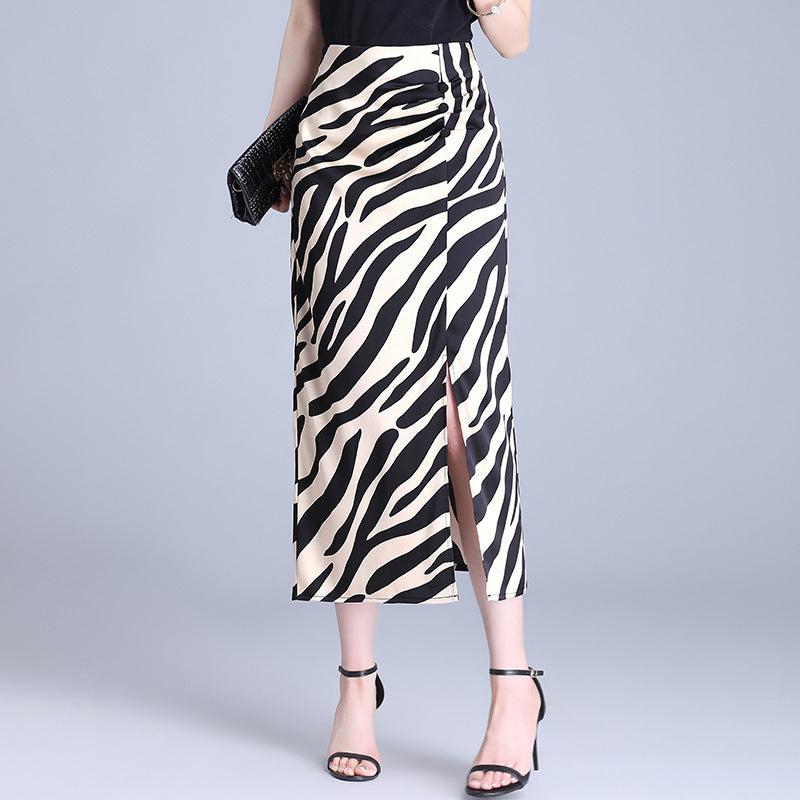Women's High Waist Hip Split Long Skirt for Office Chic