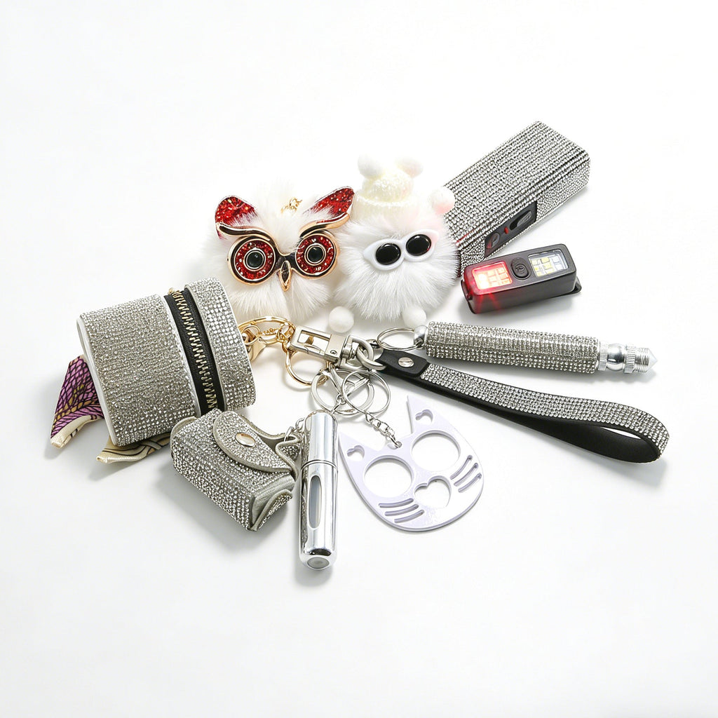 10-Piece Stainless Steel Self-Defense Keychain Set - Durable