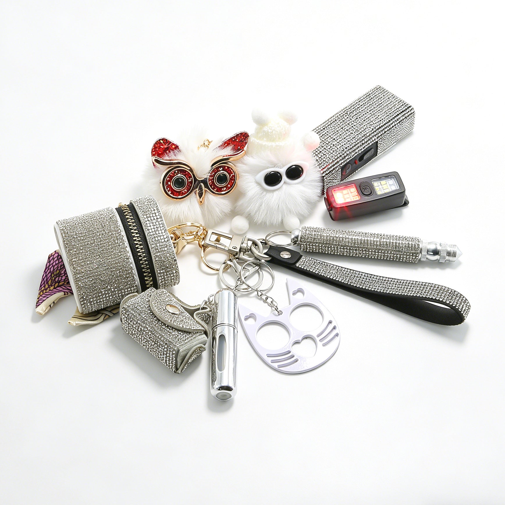10-Piece Stainless Steel Self-Defense Keychain Set - Durable